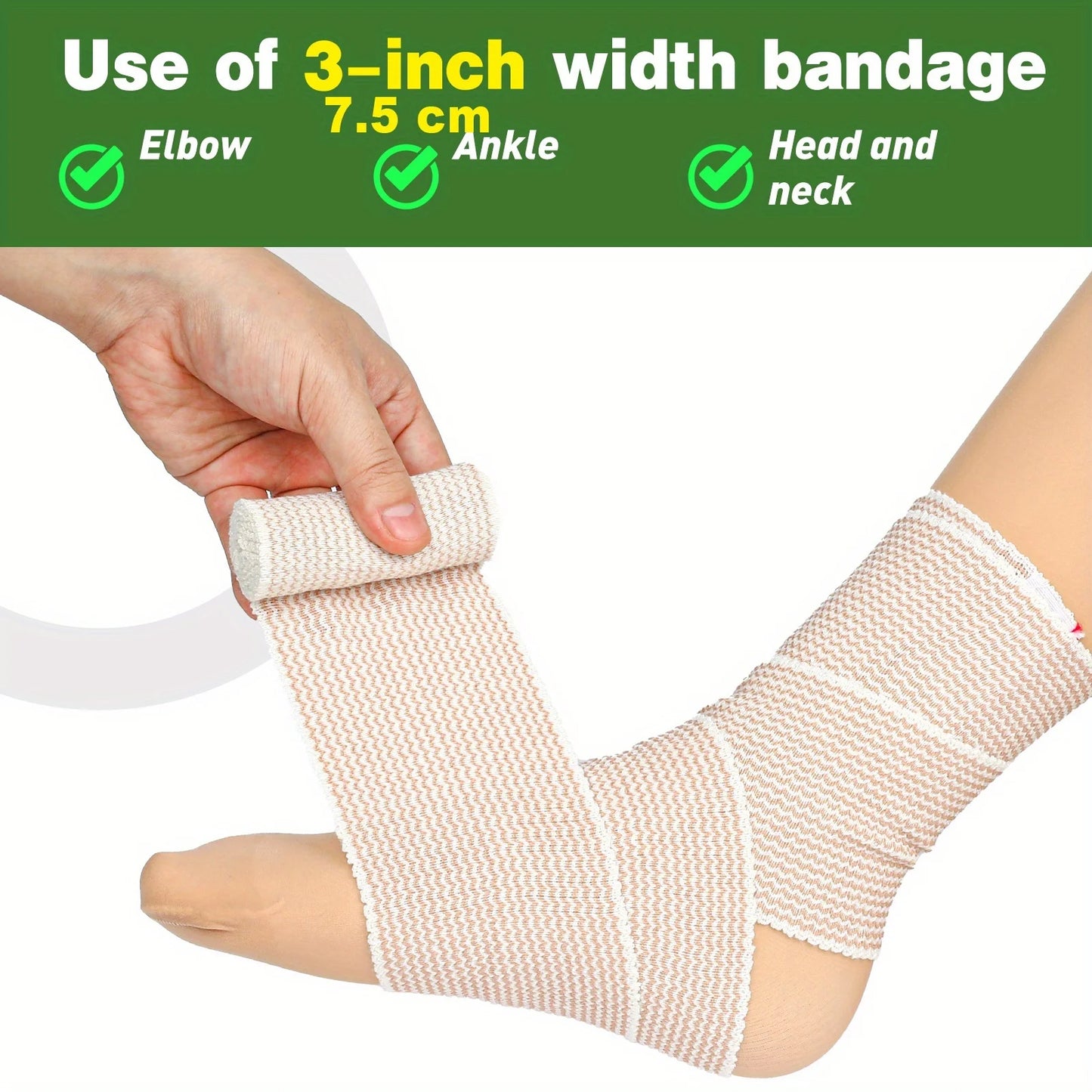2 Pack Premium Elastic Bandage Wrap, Reusable Hook and Loop Compression Wrap Bandage for Knees, Ankles, Wrists,Legs Peaceful Pleasures Health and Wellness
