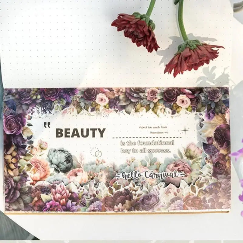 Floral PET Decorative Tape Roll 2m | Flower Series Craft Tape