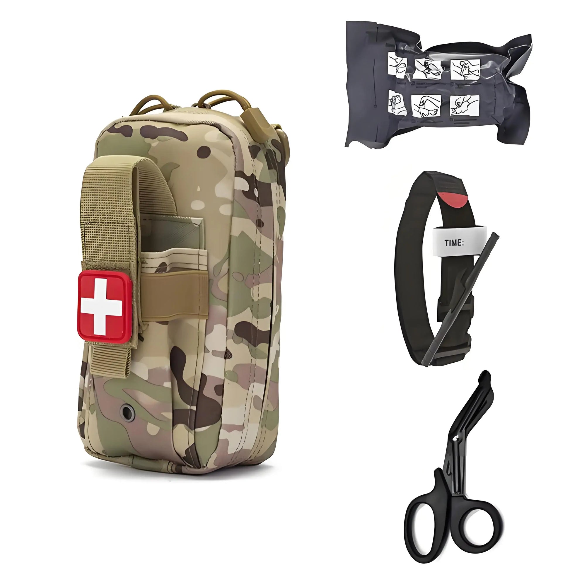 4pcs Molle medical EDC bags, EMT first aid bandages, tourniquets, scissors first aid kits, life-saving sets, Israeli bandages Peaceful Pleasures Health and Wellness