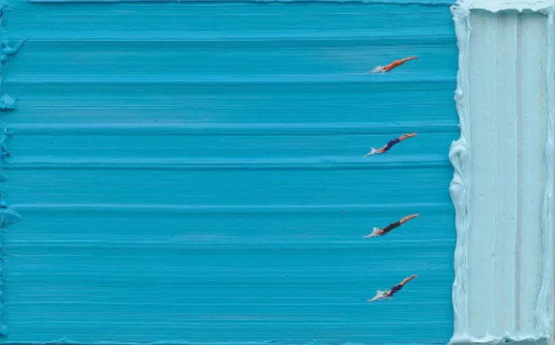 Werner Bronkhorst Blue Pool Abstract Canvas Wall Art Print