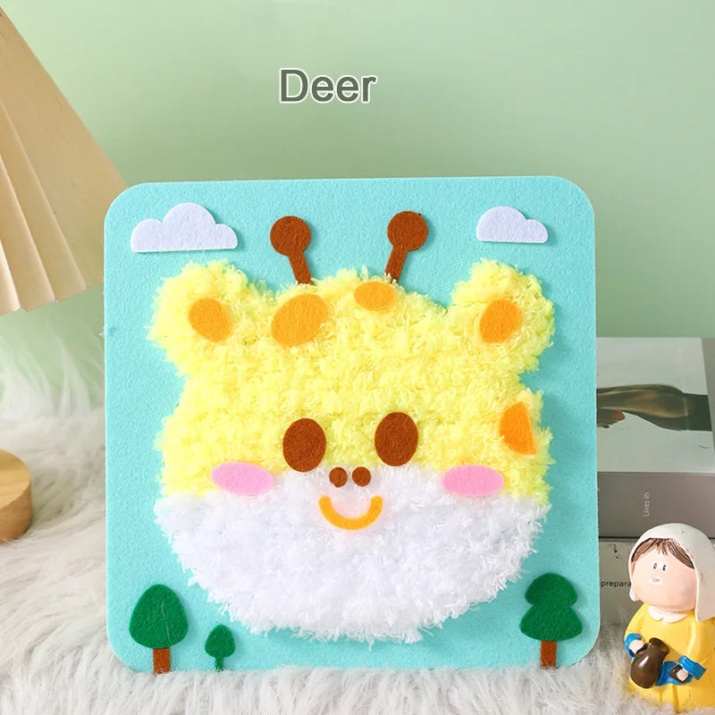 DIY Cartoon Animal Embroidery Doll Kits Fun Non-woven Fabric