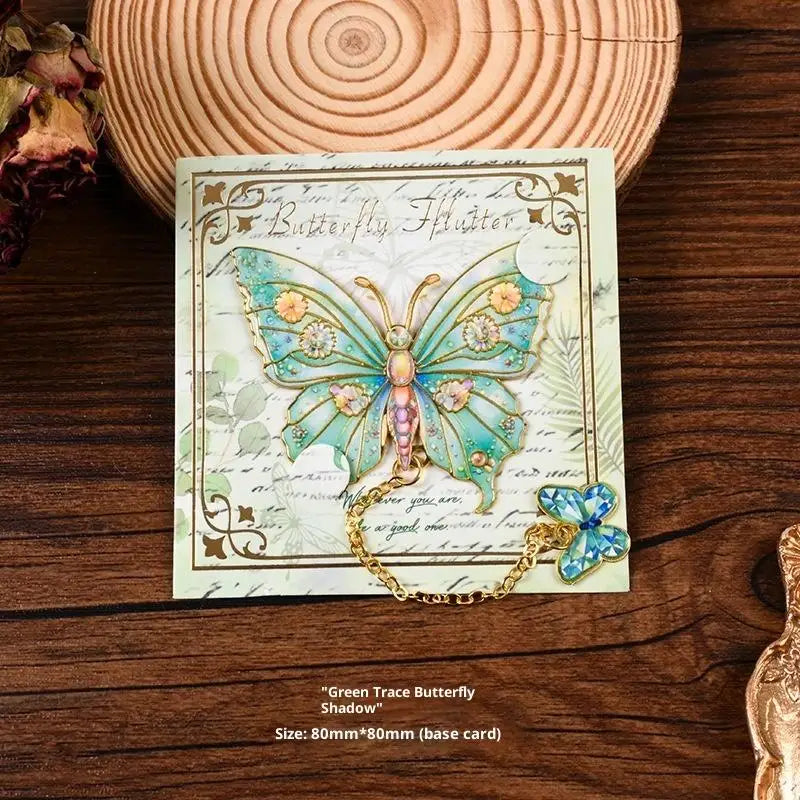 Vintage Butterfly Metal Bookmark – Hollow Flower Fan Design