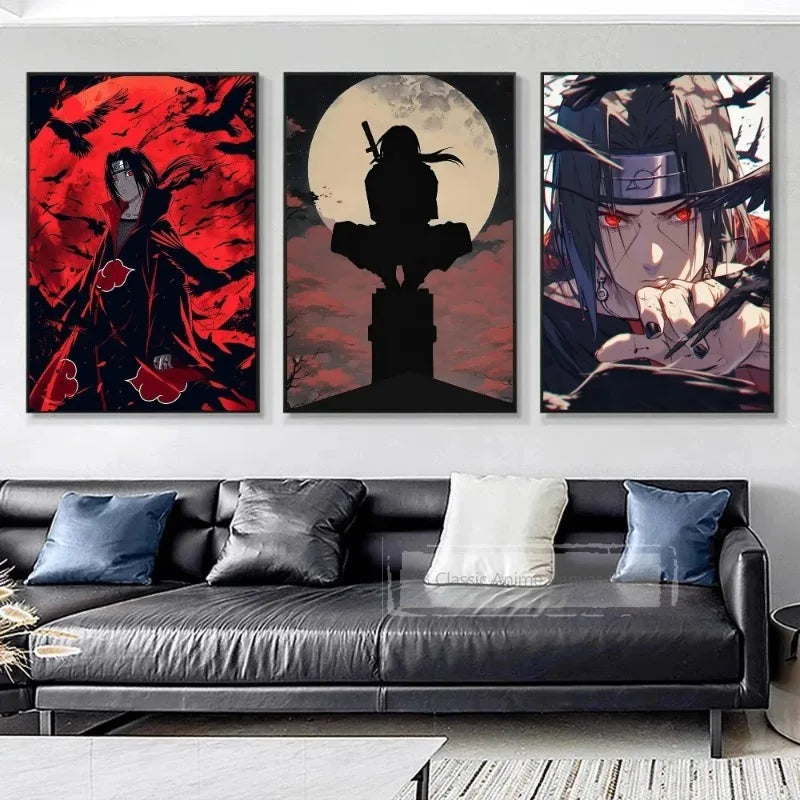 1pc Cool Anime I-Itachi U-Uchiha Anime Poster Paper Print Home Bedroom Entrance Bar Cafe Art Painting Decoration Peaceful Pleasures Health and Wellness
