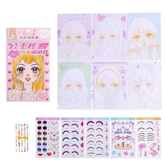 Makeup Sticker Book Kids Girls DIY Graffiti Filling Painting Picture Peaceful Pleasures Health and Wellness
