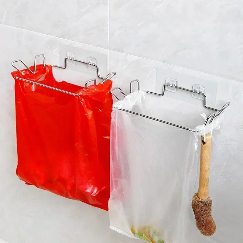 Stainless Steel Kitchen Storage Rack Punch-free Bracket Cabinet Door