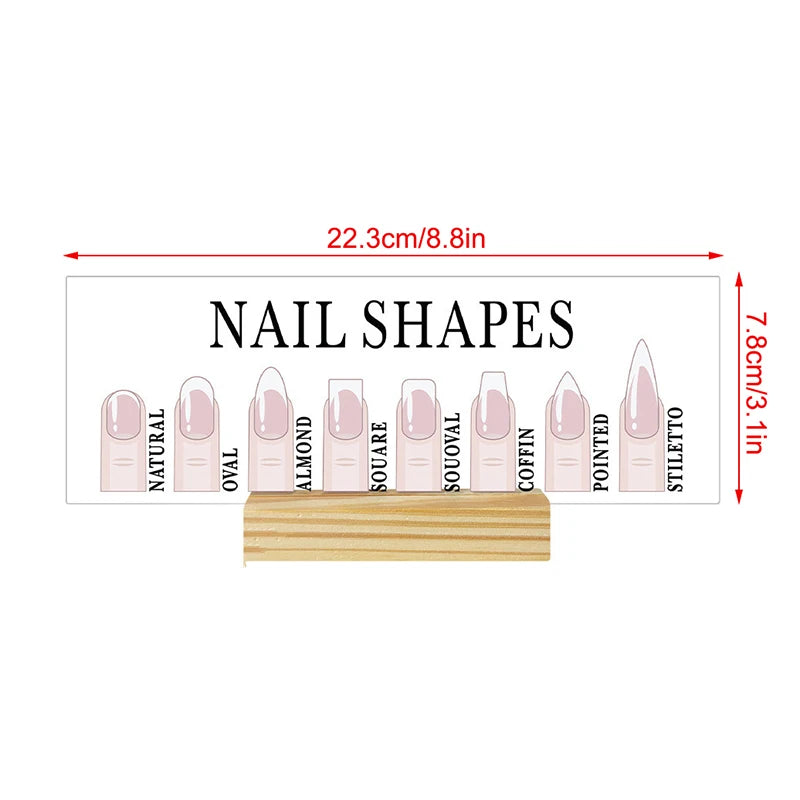 Nail Shape Guide Acrylic Display Board | 10 Fingertip Models