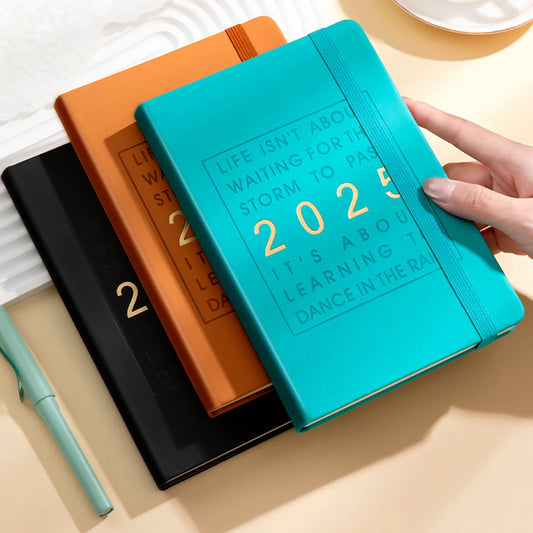 2025 Yearly English Schedule Book 365-day Planner Notebook Time Management Organiser Daily Learn Goal Planner Efficiency Manual Peaceful Pleasures Health and Wellness