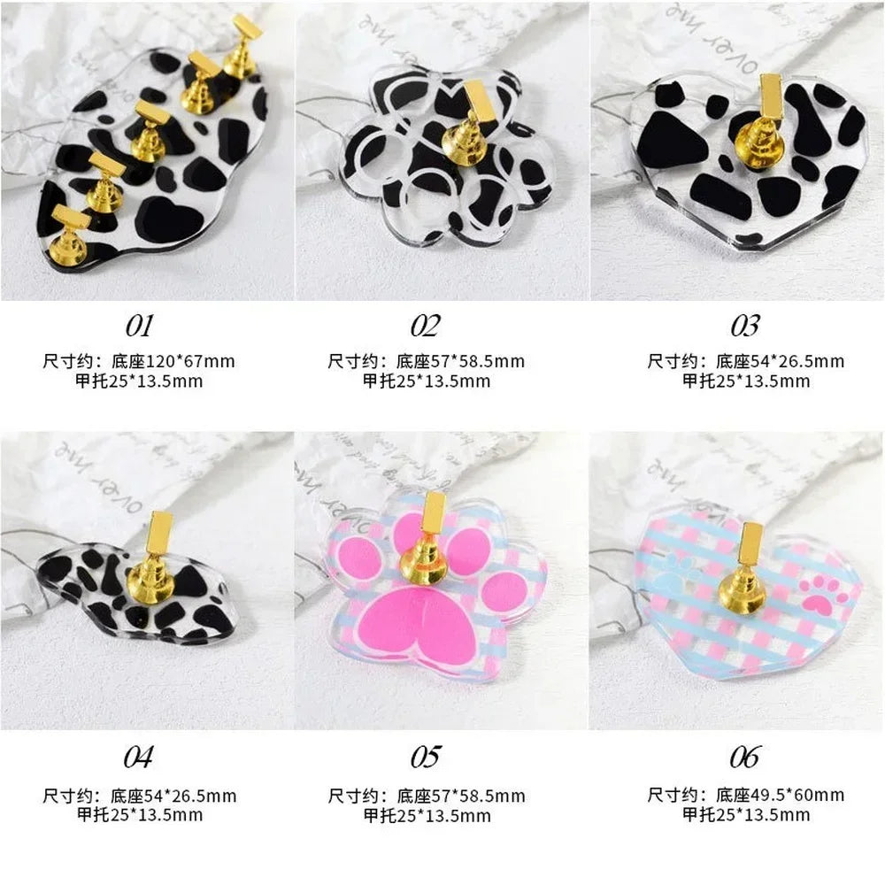 Small Cow Holder, 1pcs Nail Art Practice Stand, Magnetic Tips, UV Gel Polish Color Chart Peaceful Pleasures Health and Wellness