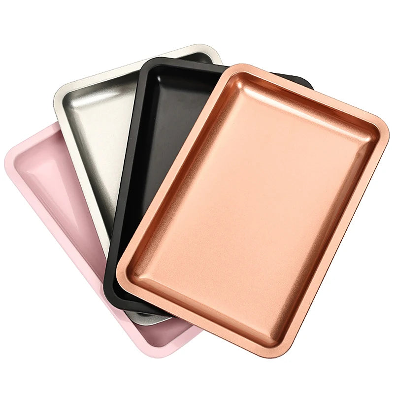 Stainless Steel Cosmetic Storage Tray Jewelry Tray Plate Doctor Surgical Tray Desktop Storage Tool Metal Fack Nail Art Tray Peaceful Pleasures Health and Wellness