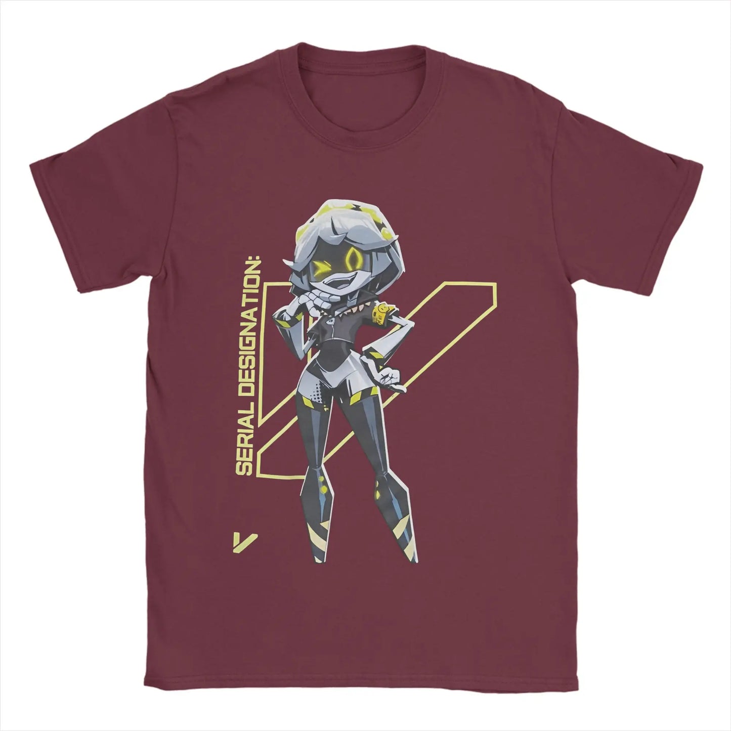 Murder Drones T-Shirts Men Game Character Funny 100% Cotton Tees Round Neck Short Sleeve T Shirt Gift Idea Clothes Peaceful Pleasures Health and Wellness Burgundy 5XL
