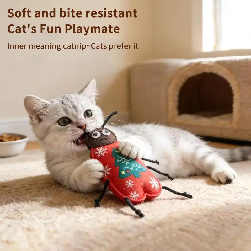 Catnip Felt Cockroach Cat Toy – Chew, Tease & Teeth Cleaning
