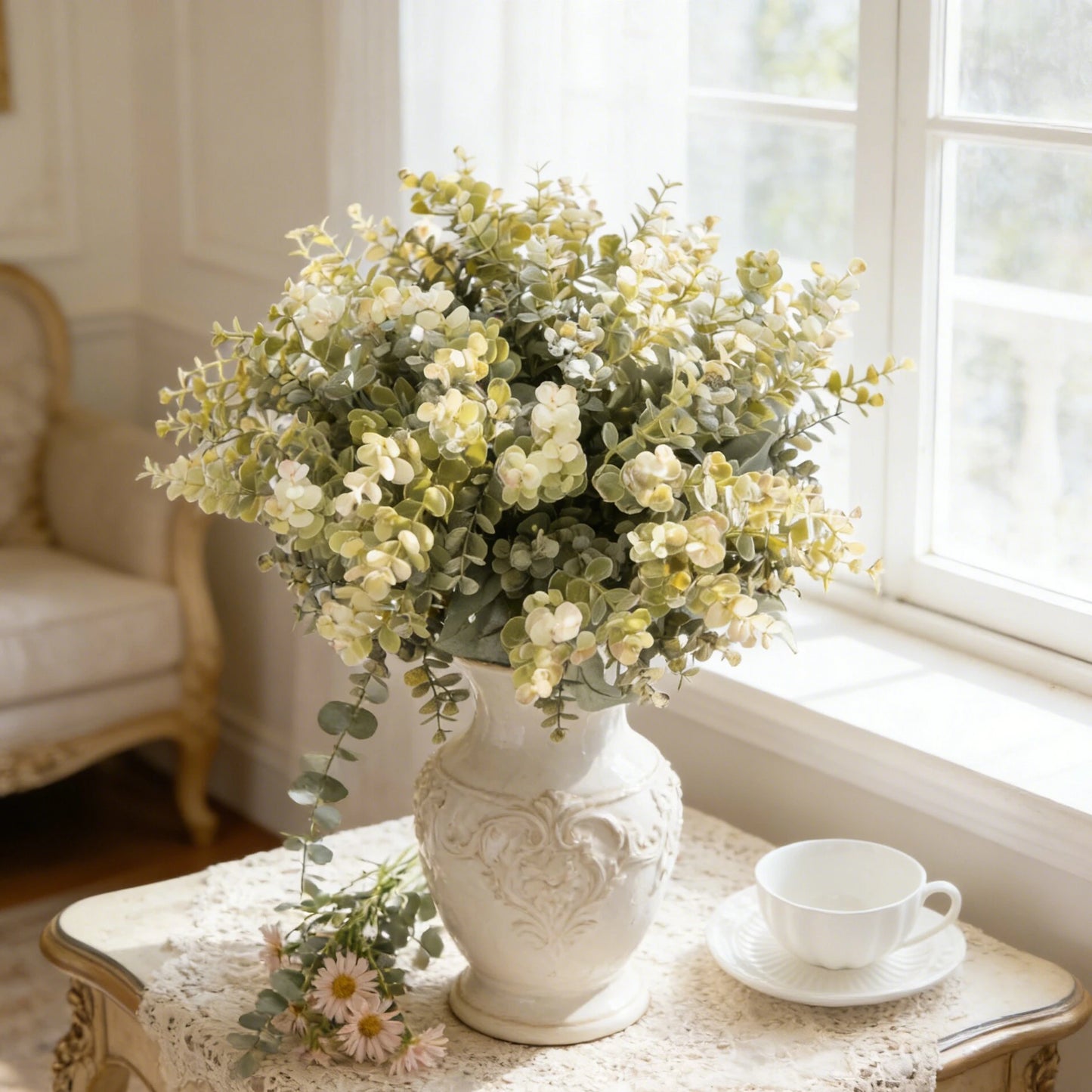 Artificial Eucalyptus Bouquet | Faux Floral Wedding Decor 31cm