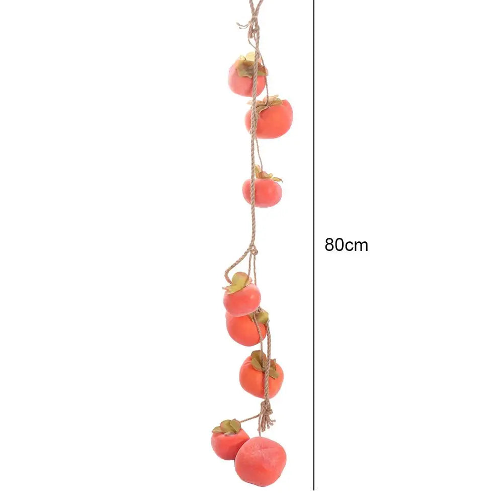 Artificial Persimmon Garland Pendant 80cm | Wall Hanging Décor