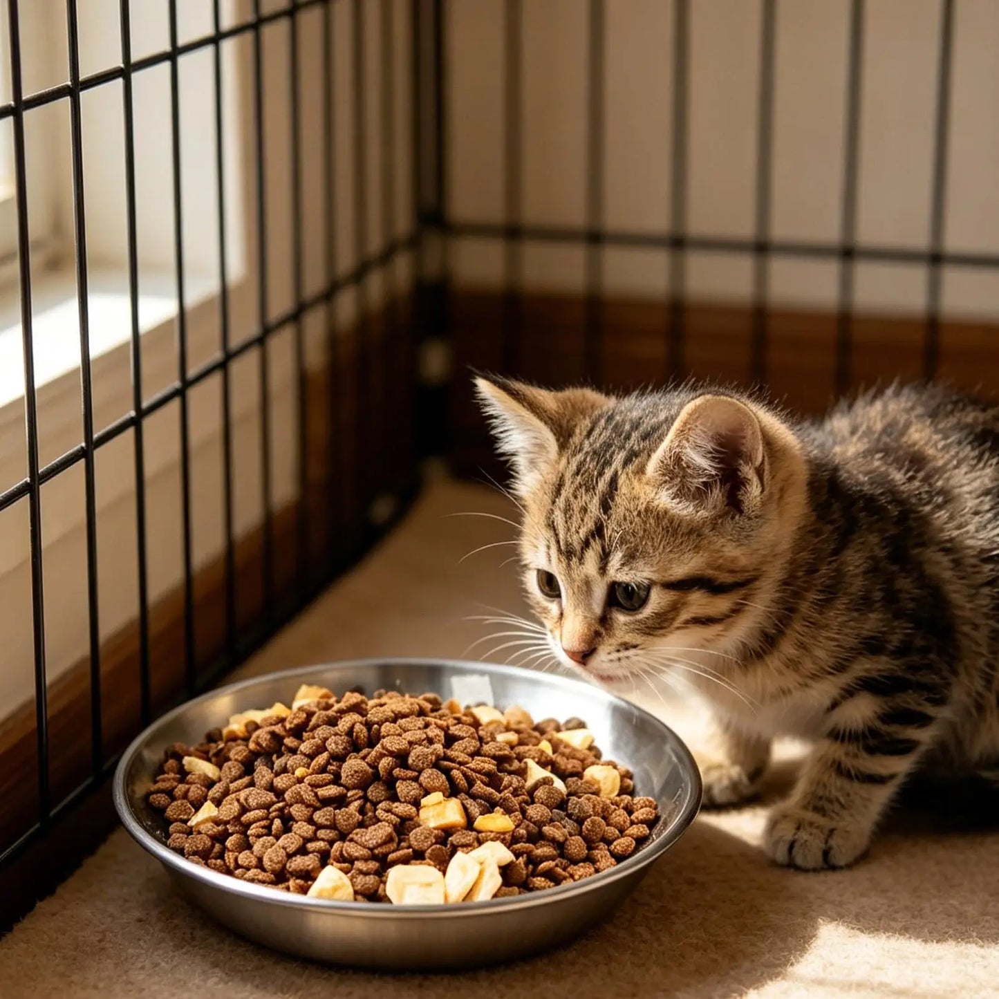 Stainless Steel Cat & Dog Bowl – Non-Slip Wide Shallow Design