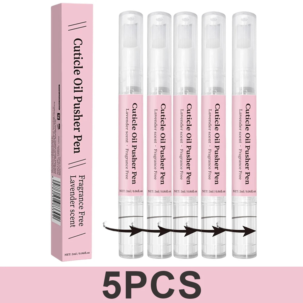 Cuticle Pusher & Oil Pen, 2ml Rose/Lavender Scented Nail Care Pen, Gentle Cuticle Remover for Dry & Damaged Nails, Moisturize Peaceful Pleasures Health and Wellness 5PCS