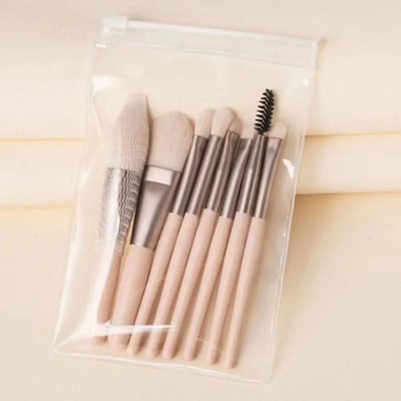 8-Piece Mini Macaron Soft Makeup Brush Set | Beginner Kit