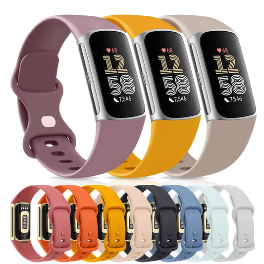 Silicone Replacement Band for Fitbit Charge 5 & 6 – Soft Strap