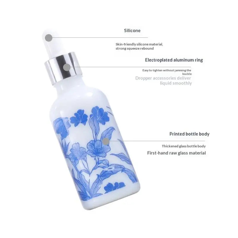 10/15/30ml Ceramic Blue & White Porcelain Essential Oil Dropper Bottles Leakproof Travel-Friendly Design Peaceful Pleasures Health and Wellness