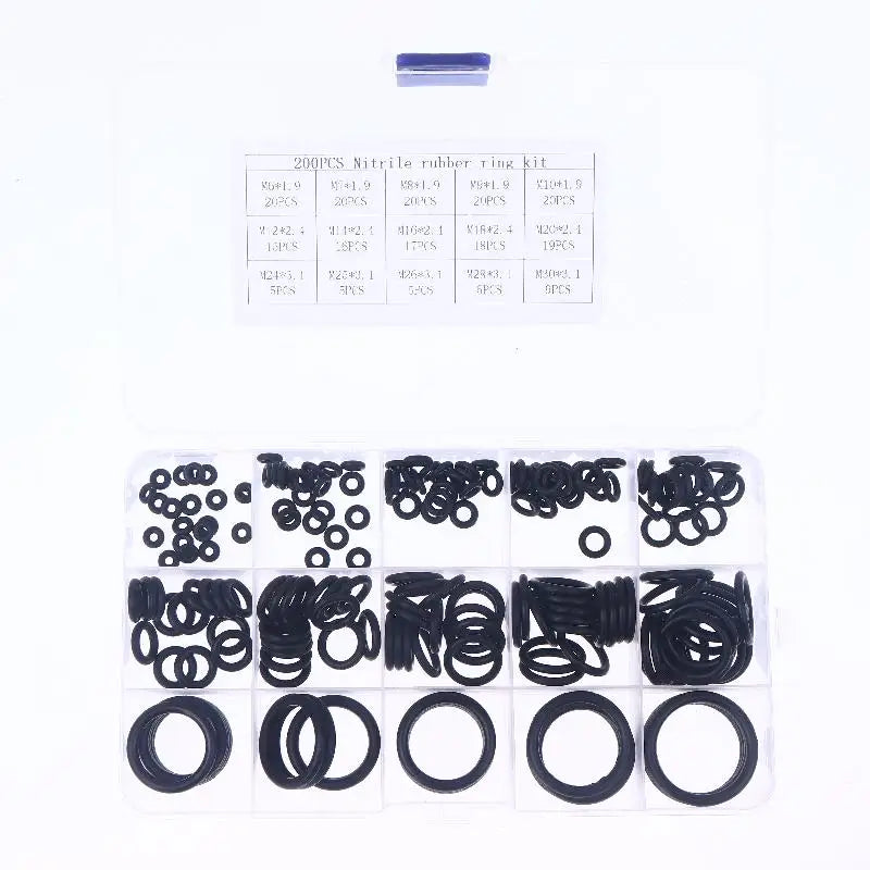 Nitrile Rubber O-Ring Set 175/200 Pcs – Seal Repair Kit