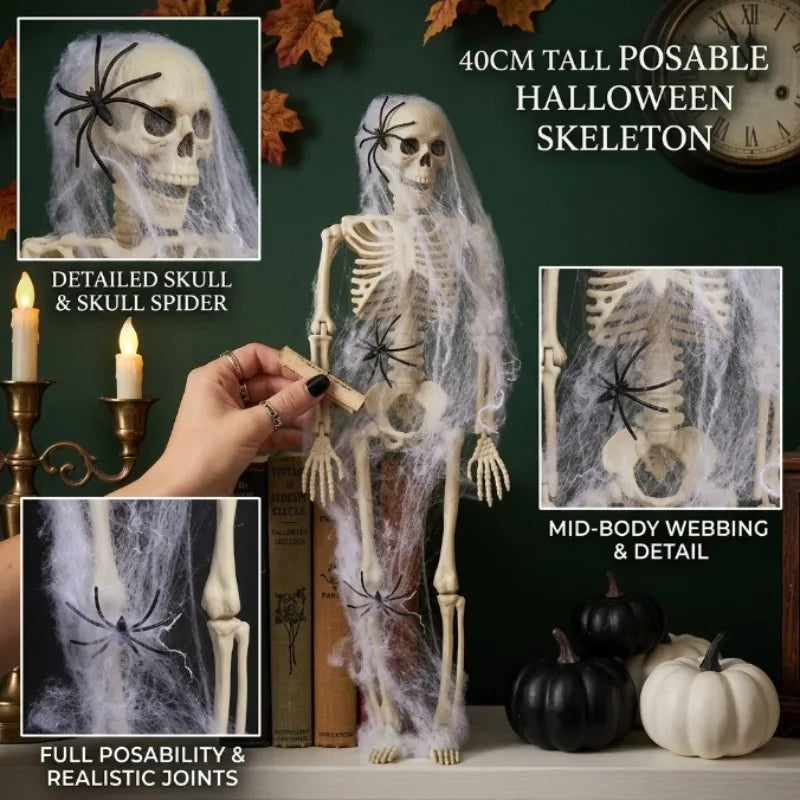 40cm Movable Skeleton Halloween Decoration – Hang or Stand