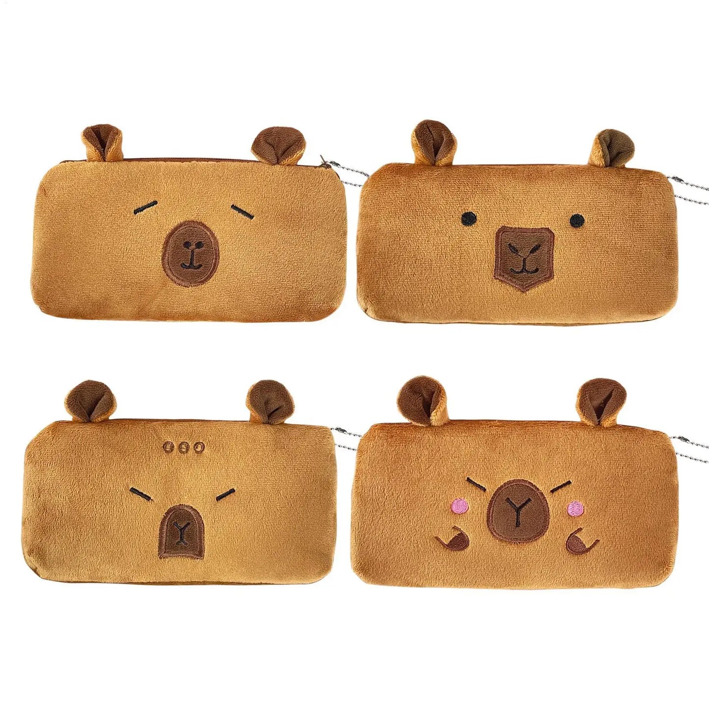 Capybara Plush Pencil Case – Cute Large Capacity Stationery Bag