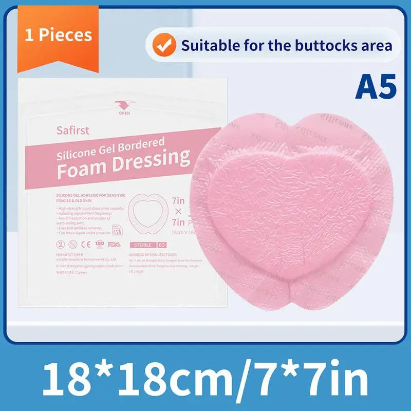 Waterproof Wound Dressing Bandage For Wound Care Absorbent Foam Pad Band-aid Silicone Polyurethane Foam Dressing Peaceful Pleasures Health and Wellness A5