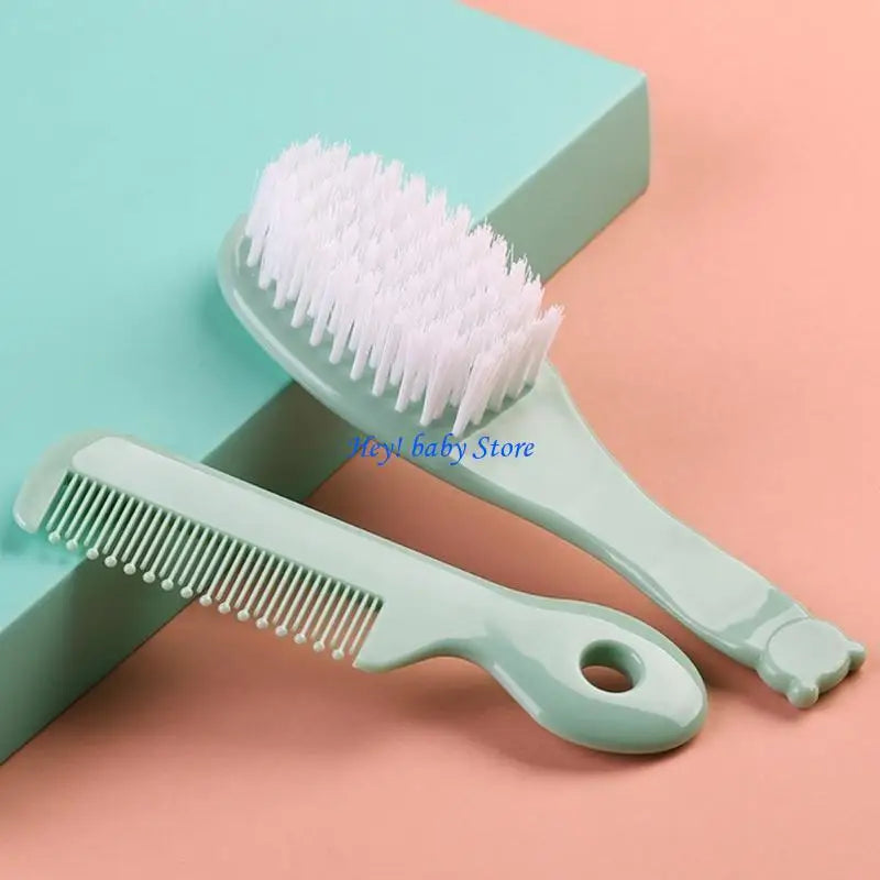 Baby Hair Brush & Comb Set – Cradle Cap Scalp Massage Newborn
