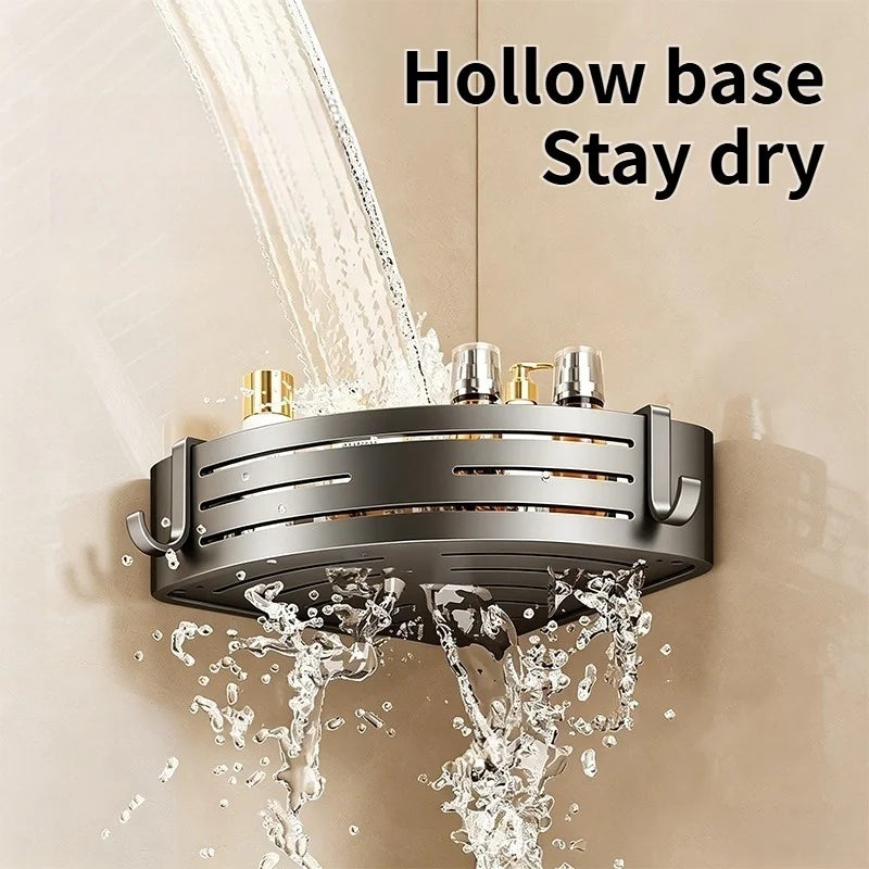 No-Drill Suction Cup Bathroom Corner Shelf Storage Rack