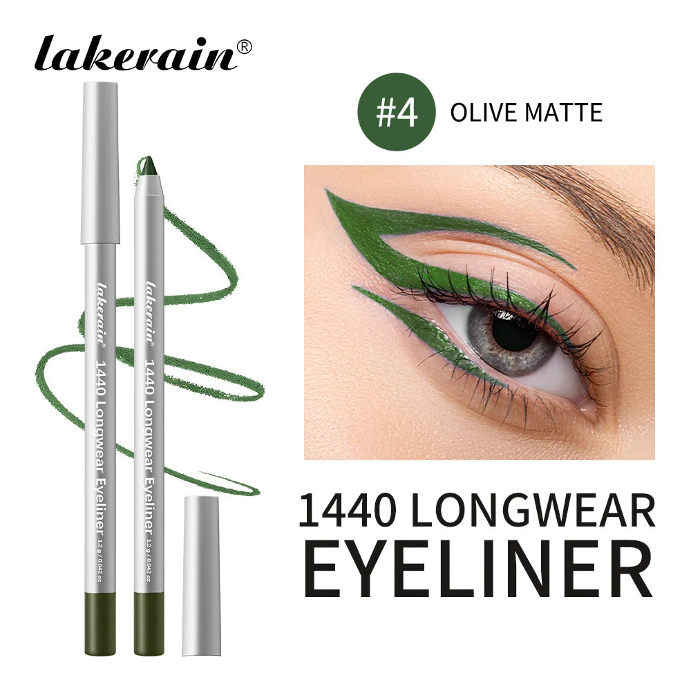 Lakerain Longwear Eyeliner 24h Long-lasting Wear Waterproof Smudge-proof Smooth Precise Application Smokey Eyeliner 12 Color Peaceful Pleasures Health and Wellness 4
