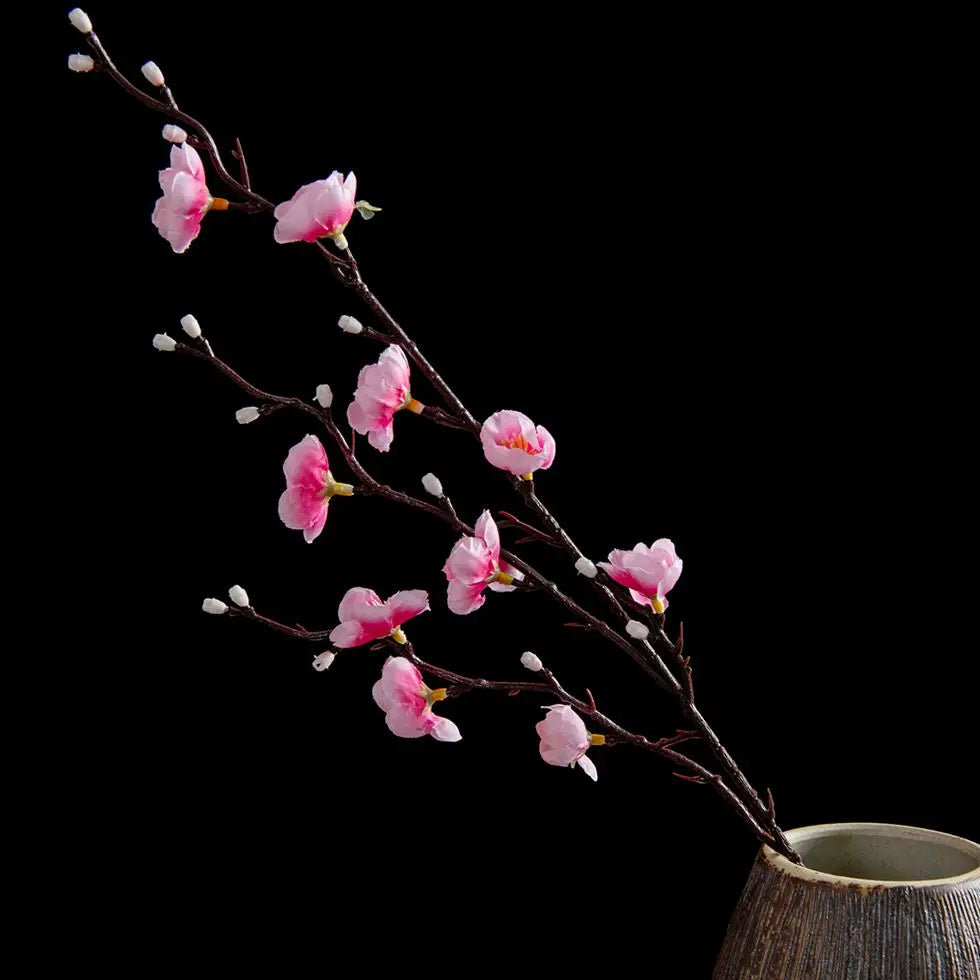 Silk Plum Blossom Artificial Flower Branch – Home & Wedding Decor