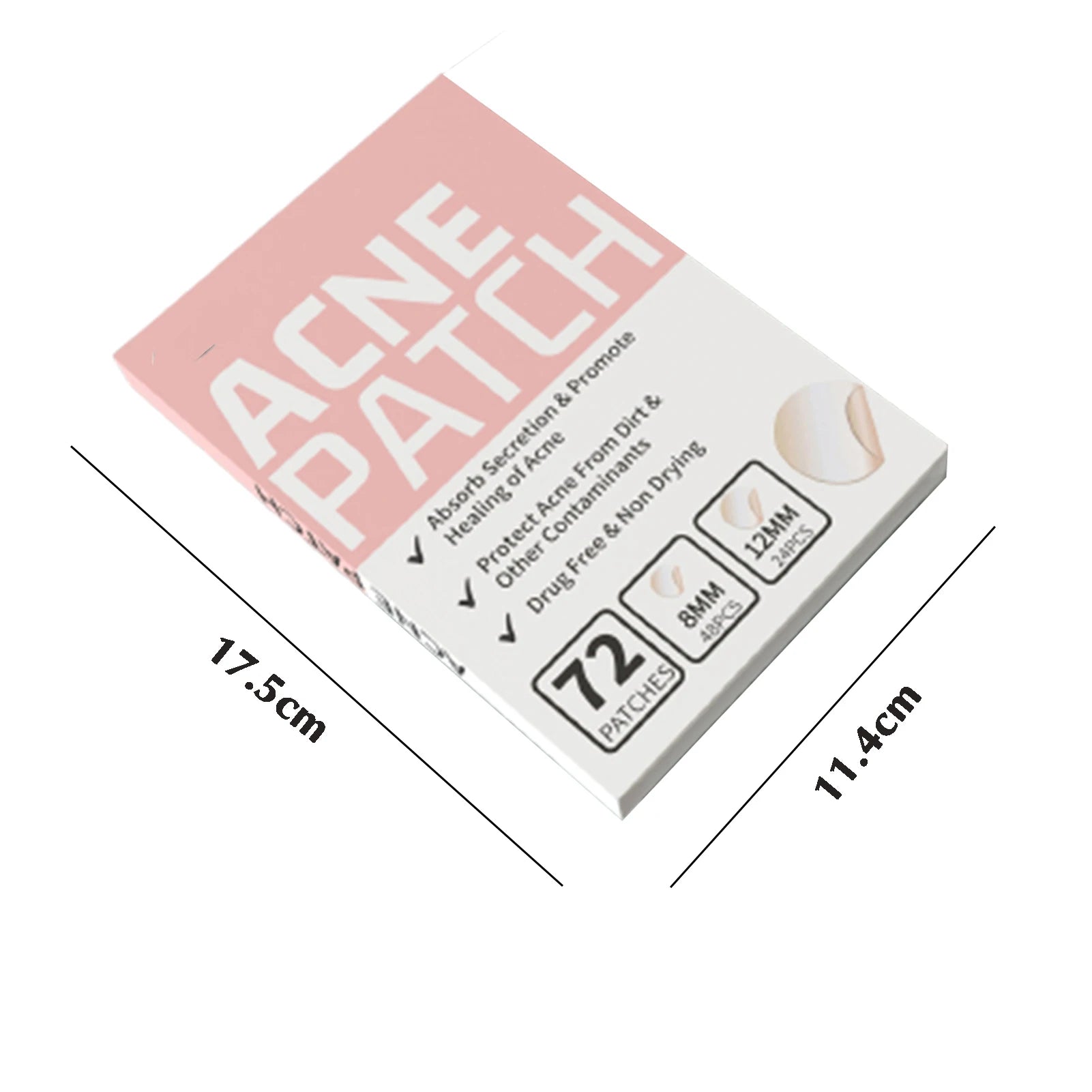 2025 New Hot Sale 72Pcs Invisible Removal Pimple Anti-Acne Hydrocolloid Patches Spots Marks Concealer Waterproof Repair Sticker Peaceful Pleasures Health and Wellness