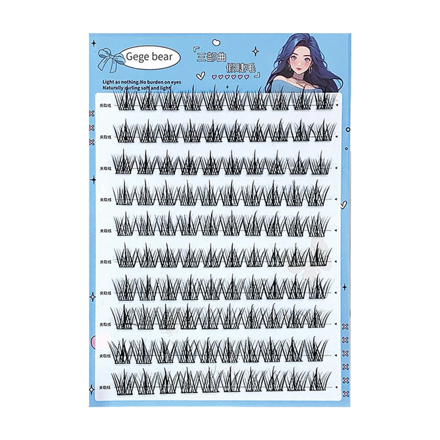 Glue-Free Cluster False Eyelashes C Curl 7-13mm Natural Look