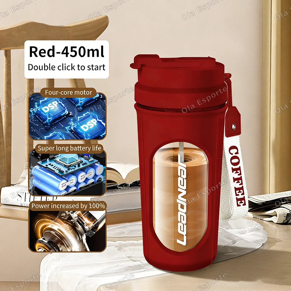Electric Self-Stirring Shaker Cup 450ml | Protein Mixing Bottle