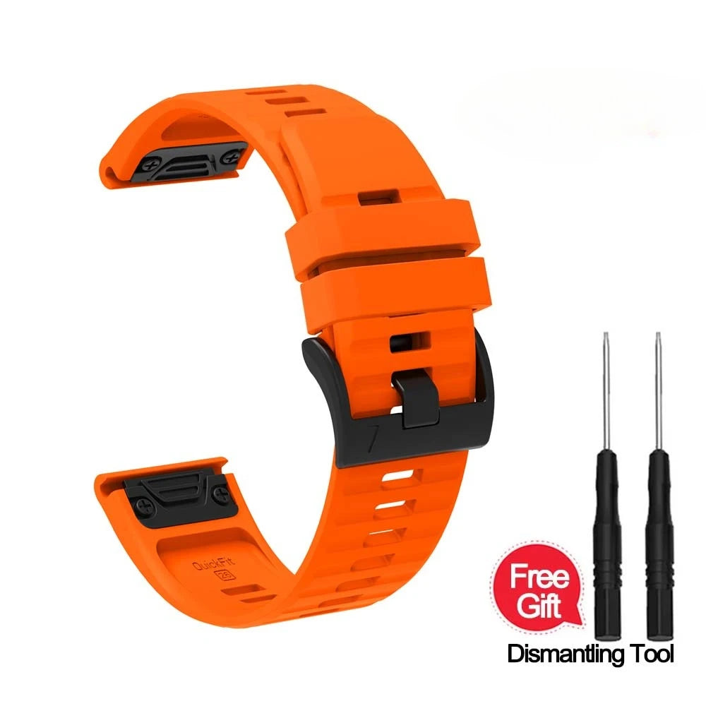 Silicone Quick Fit Band for Garmin Fenix 8/7/6/5 – 22mm 26mm