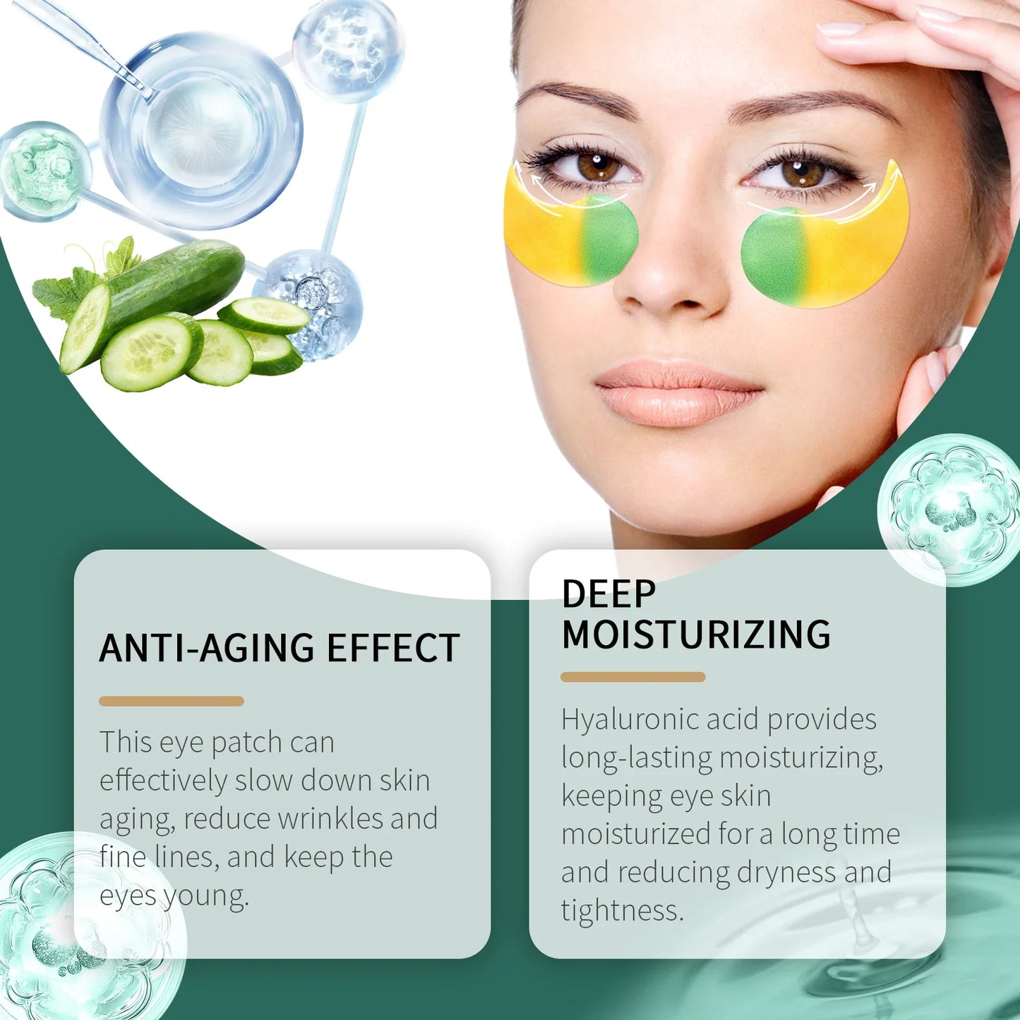 EELHOE Cucumber Eye Mask Patches – Dark Circles & Bags 60pc