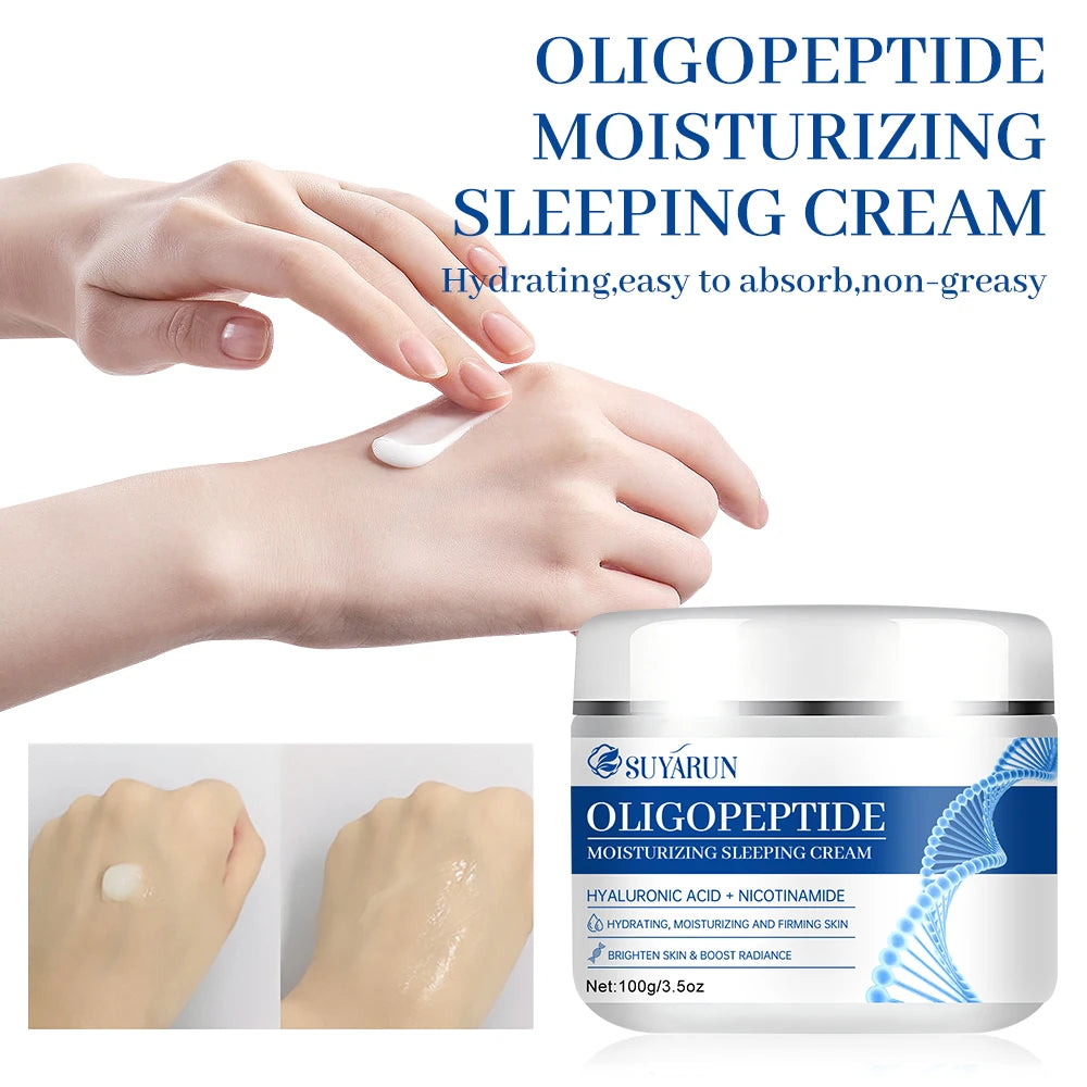 SUYARUN Oligopeptide Sleeping Cream Hydrating Night Moisturizer Anti-Aging Repair Firming Cream for Dry Sensitive Skin. Peaceful Pleasures Health and Wellness