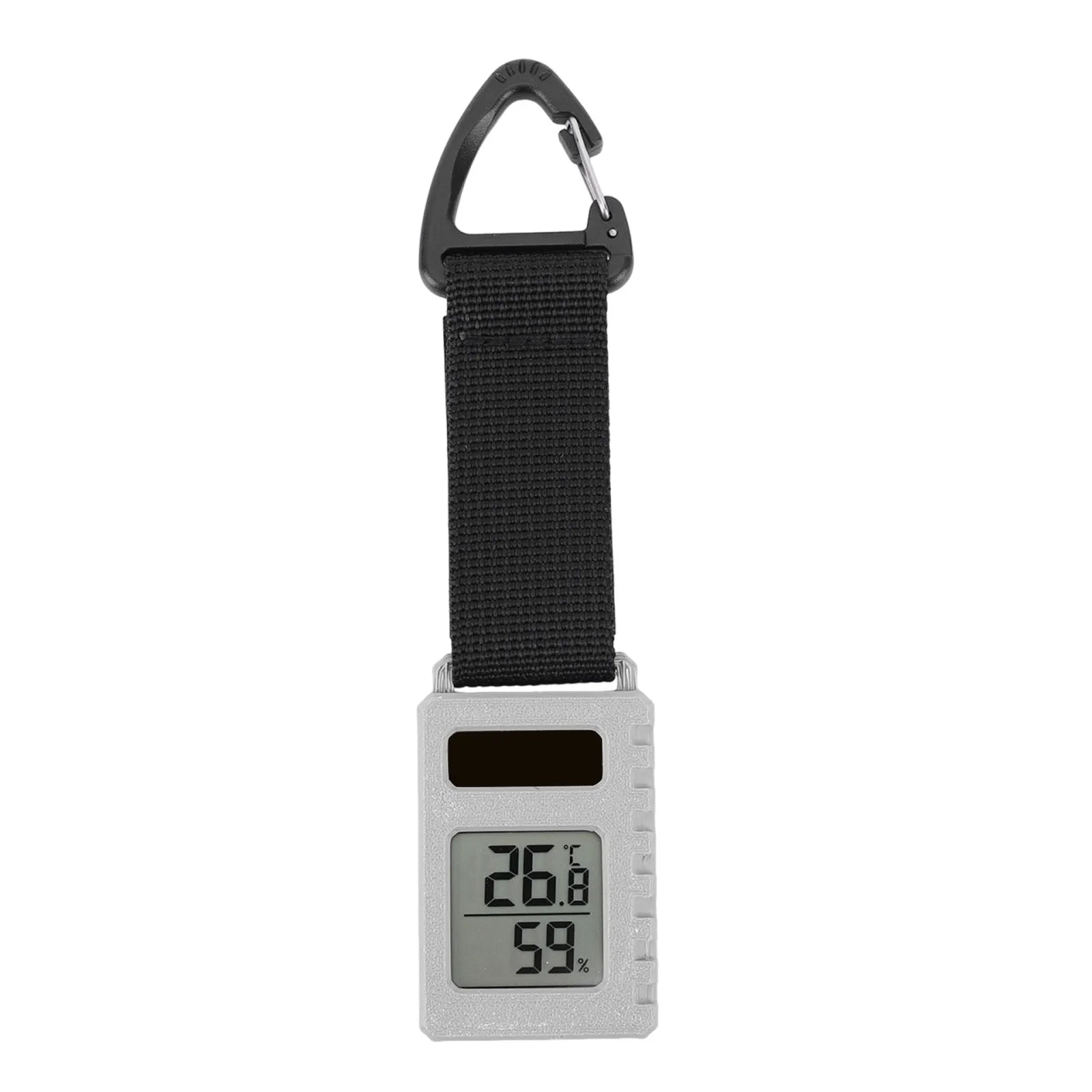 Pocket Thermometer with Carabiner Clip Backpacking Hiking Travel Thermometer Ultra Light 30g for Camping Cellar Closet Home Peaceful Pleasures Health and Wellness Grey