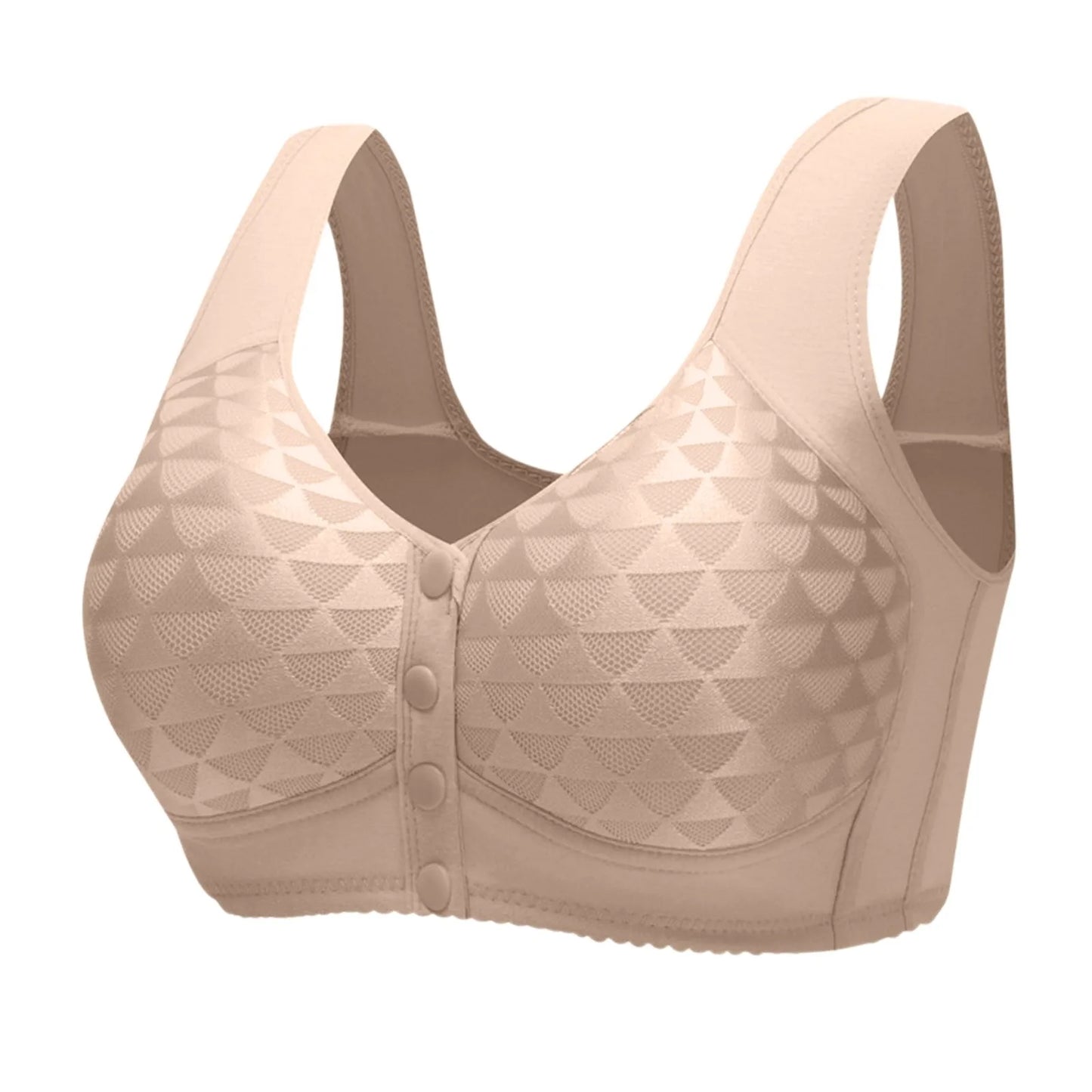 Plus Size Sports Bra Comfortable Wireless Bra with Thin Cotton Cup Breathable Supportive and Shaping Floral Print Lightly Padded Peaceful Pleasures Health and Wellness Beige 36