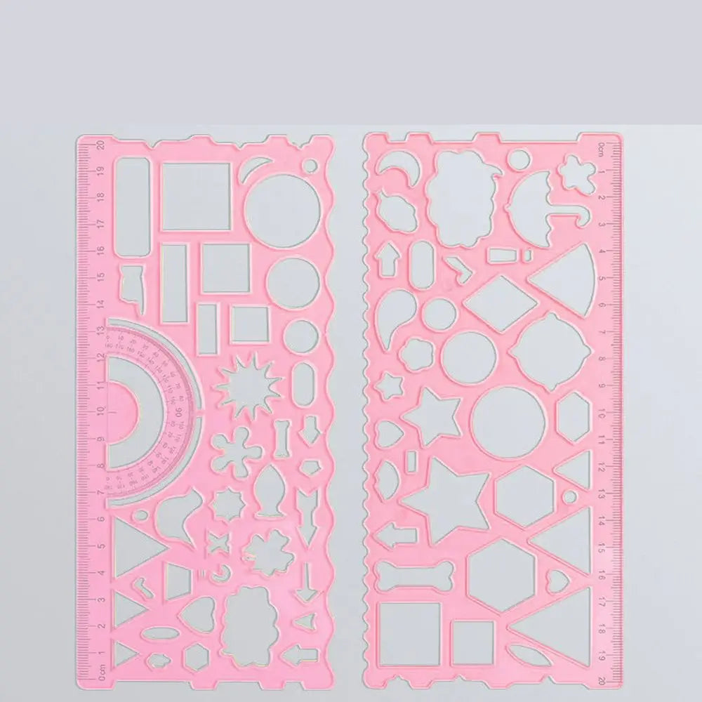 School Accessories Measuring Tool Drawing Ruler Mathematical Geometry Wavy Line Ruler Drafting Supplies Template Rulers Peaceful Pleasures Health and Wellness red