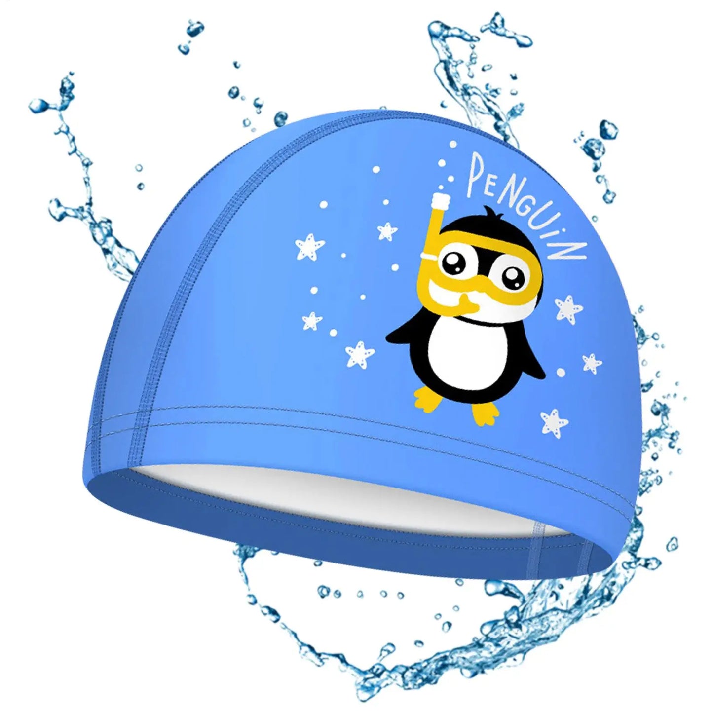 Kids Cartoon Silicone Swim Cap – Waterproof, Ear Cover, Ages 3–15