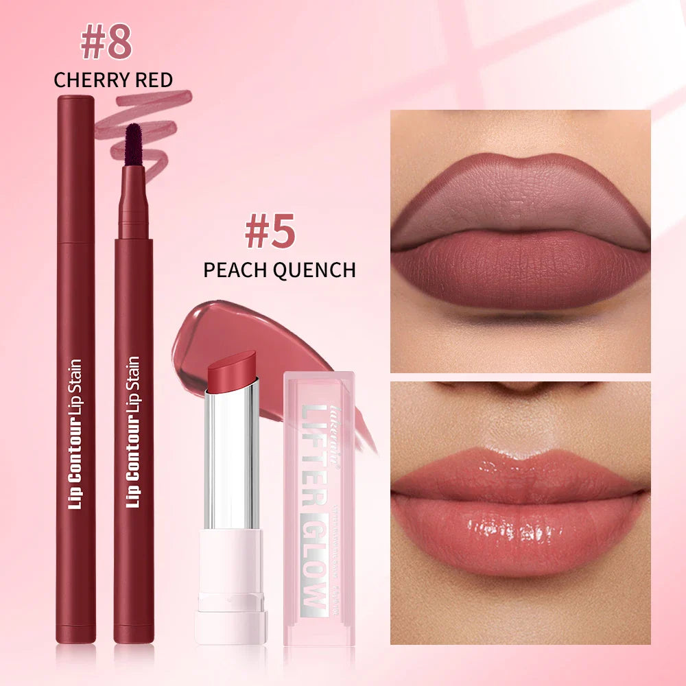 Lip Liner & Glow Oil Balm Kit – Hydrating, Long-Lasting 2pc