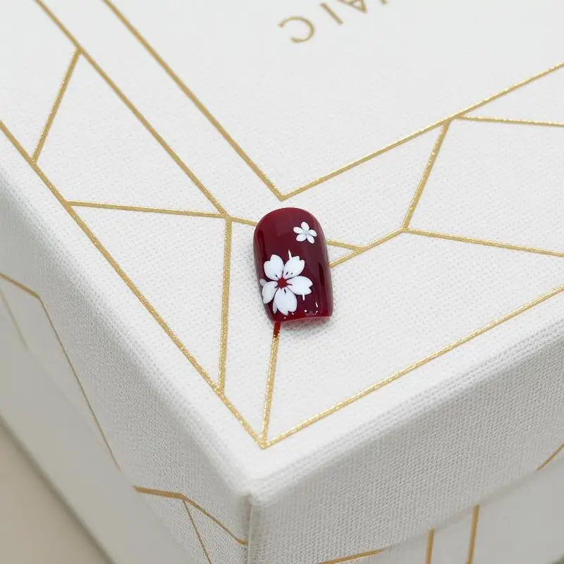 30 Pcs/Set Fake Nail Tips Red Flowers False Nails Matte Temperament Flowers Extended Nail Extensions Nail Art DIY Peaceful Pleasures Health and Wellness