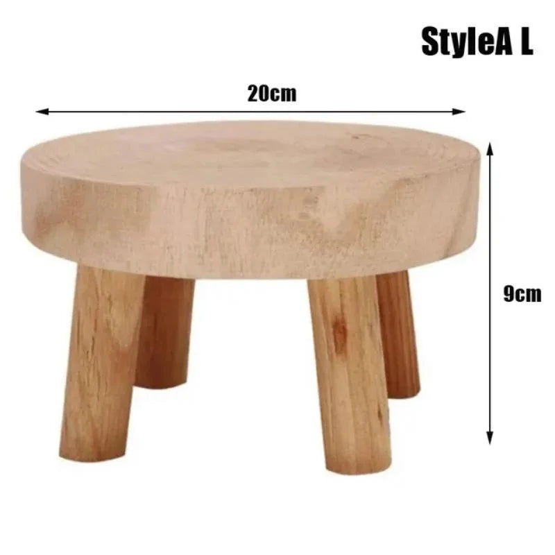 Wooden Plant Stand Flower Pot Base Holder Stool Indoor Outdoor Garden