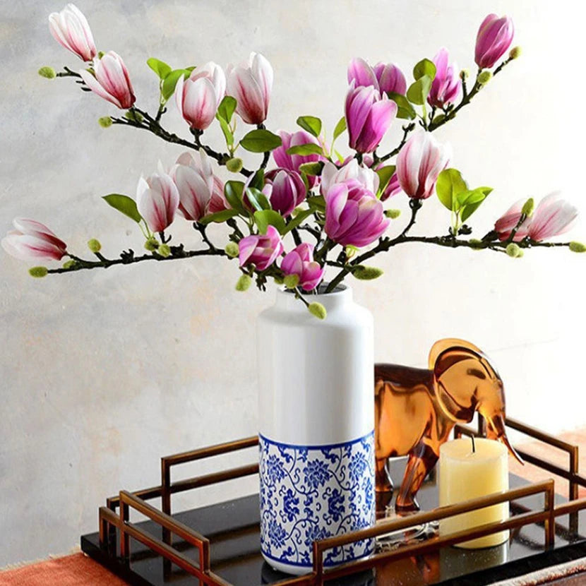 Artificial Silk Magnolia Bouquet – Wedding & Home Décor