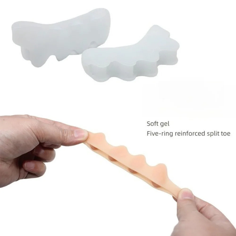 2pcs=1pair Protective Toes Separator Suitable Bunion Corrector Material Soft Gel Straightener Spacers Care Tool Small Easy Carry Peaceful Pleasures Health and Wellness
