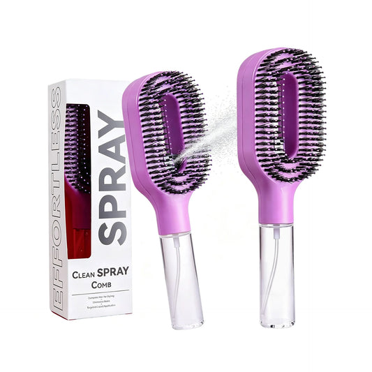 2-in-1 Multi-functional Spray Bottle Comb Wet Dry Scalp Massage Bristle Comb Salon Fluffy Modeling Comb Gift for Girl Women Peaceful Pleasures Health and Wellness