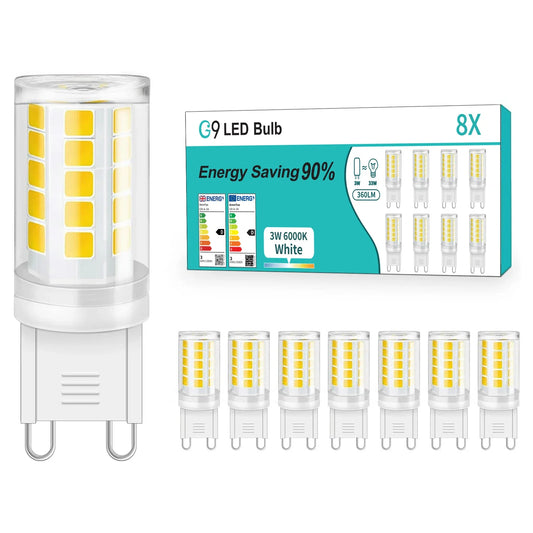 3/8Pack G9 Led Light Bulb 3W 220V Chandelier Light Corn Bulbs 6000K 2700K Non-dimmable G9 Base LED Lamp Replace 33W Halogen Lamp Peaceful Pleasures Health and Wellness