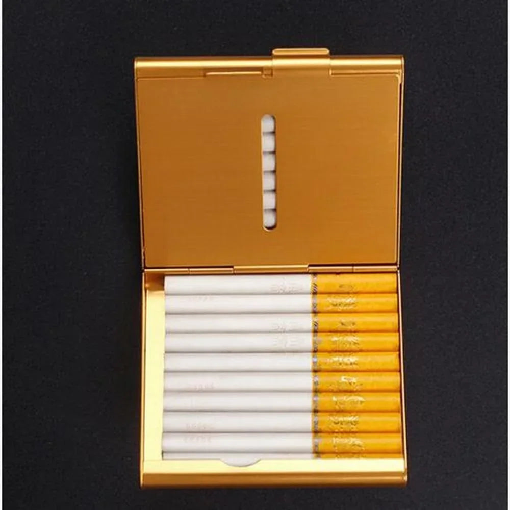 Ultra-thin Clamshell Cigarette Case 20 Sticks Aluminum Alloy Creative