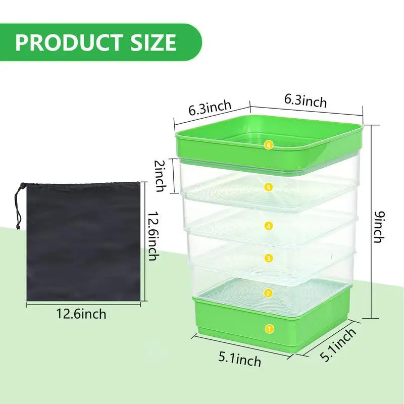 Seed Sprouter Tray With Cover Sprout Dish Growing Pot Sprout Dish Growing Pot Vegetables Plants Germination Nursery Tray Peaceful Pleasures Health and Wellness
