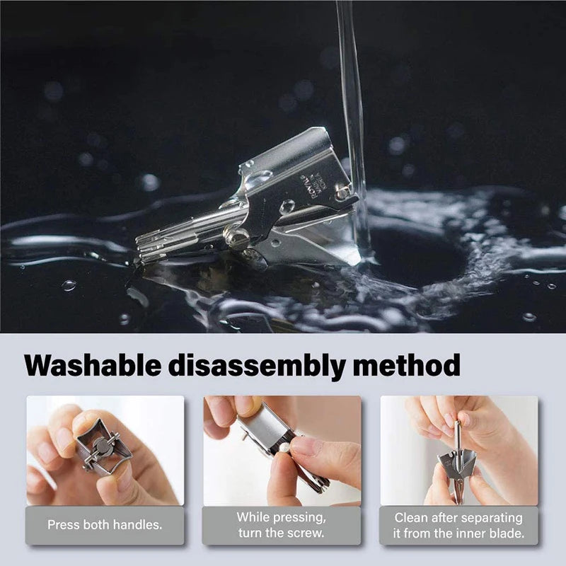 Nose Hair Trimmer Cleaner For Men Women Stainless Steel Manual Mechanical Shaving Razor Washable Hair Removal Tools With Brush Peaceful Pleasures Health and Wellness